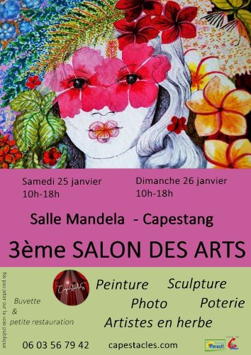 Expo 3ème salon des arts Capestang (34) Exposition peinture - Salon des Arts - Artiste peintre - Aquarelliste -Salle Mandela - Capestang - Hérault - Occitanie - Association Capestacles
